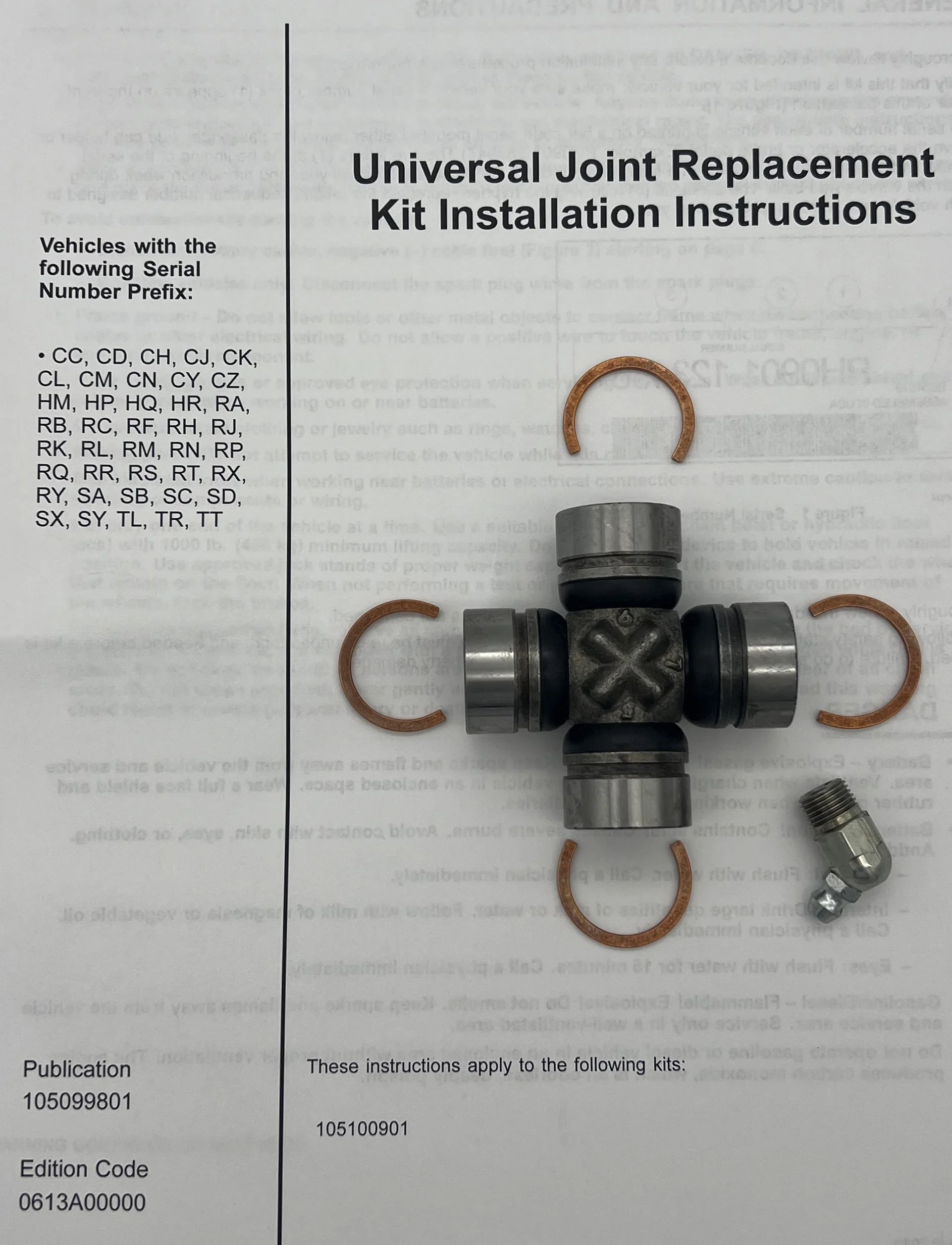 KIT, JOINT, UNIVERSAL, REPLMNT