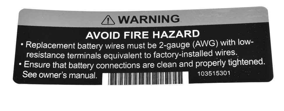 [103515301] DECAL, WARNING, 2 GA