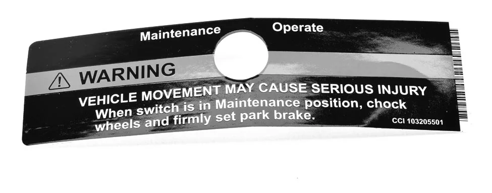 DECAL, RUN-SERVICE SWITCH