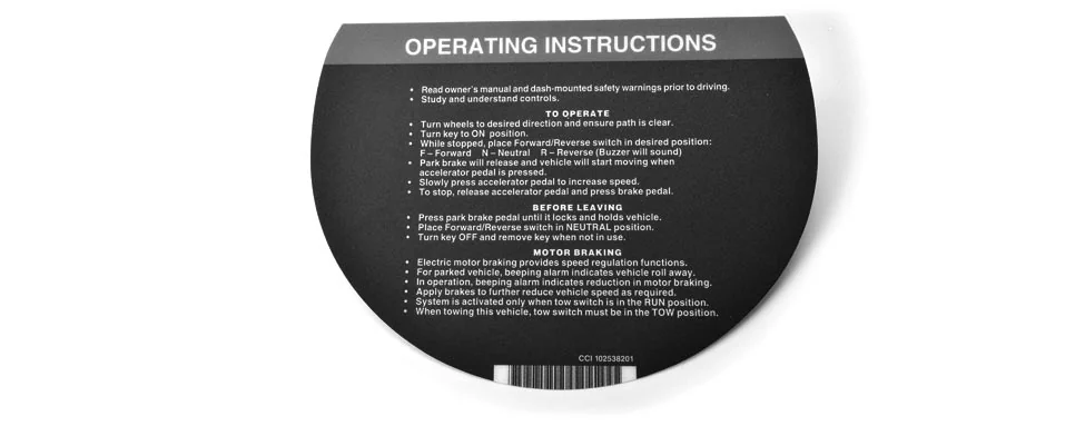 OPERATING INSTR, ELE, COM GRIP