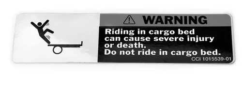DECAL, BED LOAD WARNING