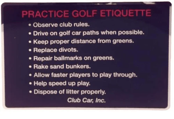 DECAL, GOLF ETIQUETTE