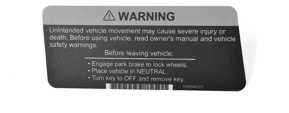 [105046101] DECAL, OP, INSTRUCTIONS, CA