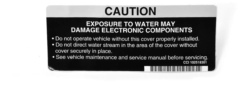 [102518301] DECAL, CAUTION -ELE COMP COVER