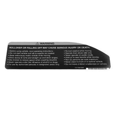 [102519301] DECAL, WARNING - ROLLOVER
