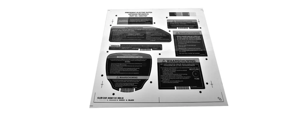 [102547501] KIT, DECAL, PREC ELEC - SPA