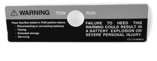[101908601] DECAL, TOW SWITCH WARNING