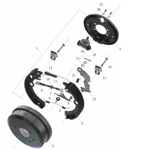 [2802200-006] RH REAR BRAKE ASSEMBLY