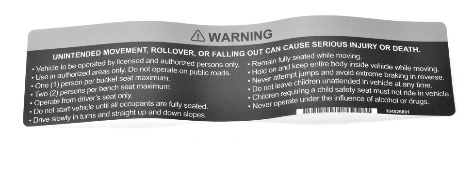 [104026801] DECAL, OC, WARNING, CA